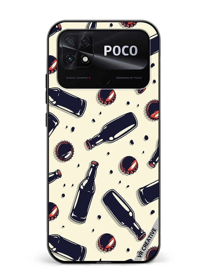 VR CREATIVE Protective Case Cover For Xiaomi Poco C40 Wine Bottles Design  Multicolour - Image 1