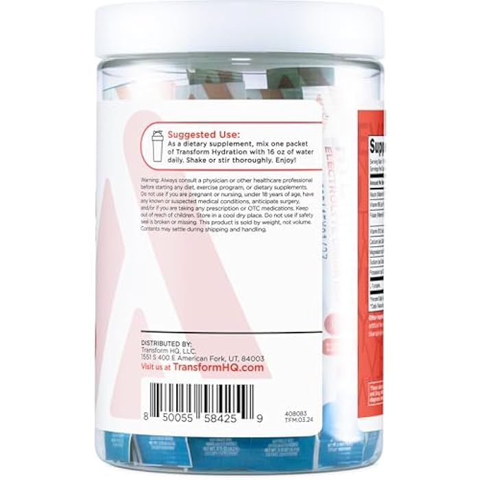 TransformHQ Hydration Drink Mix (21 Single-Serving Packets, Rocket Pop) - Hydration Supplement Blend with Vitamins and Electrolytes - Image 5