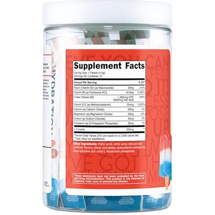 TransformHQ Hydration Drink Mix (21 Single-Serving Packets, Rocket Pop) - Hydration Supplement Blend with Vitamins and Electrolytes - Image 4