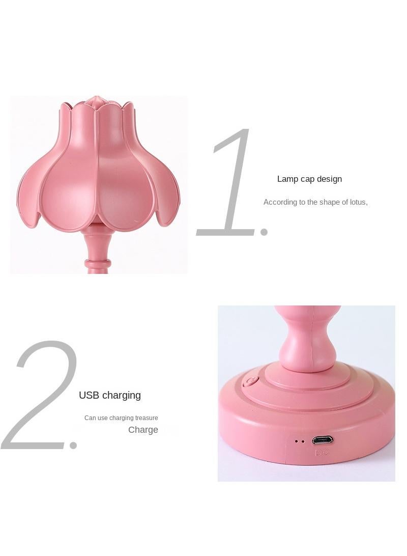 Mini Lotus Night Light Bedroom Bedside LED Rechargeable Table Light  - Image 3