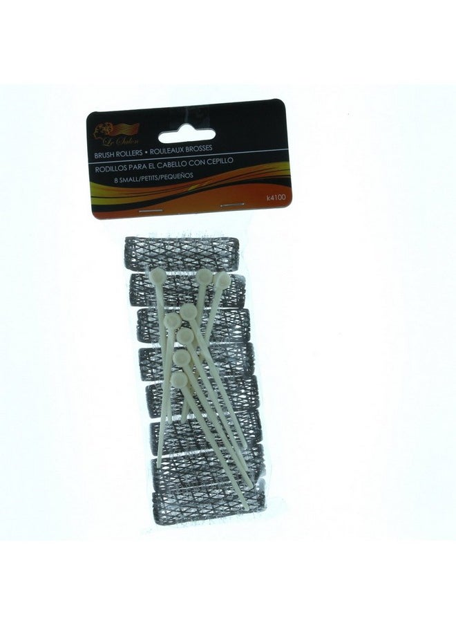 Le Salon 16 Brush Rollers & Pins Small Mini Hair Curlers Bristles 2" X 1/2" Kids Pageants (2 Packs)  - Image 1