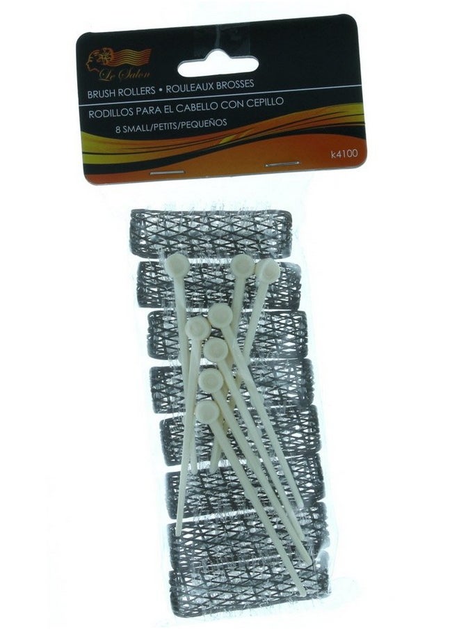 Le Salon 16 Brush Rollers & Pins Small Mini Hair Curlers Bristles 2" X 1/2" Kids Pageants (2 Packs)  - Image 3