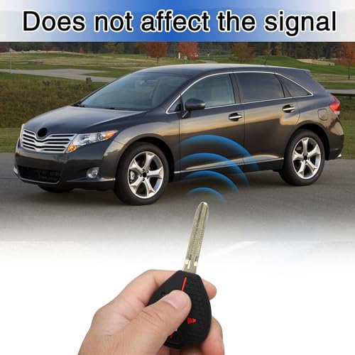 TOMALL تومال 2 حزمة لغطاء مفتاح تويوتا مع سلسلة مفاتيح، 4 أزرار غطاء مفتاح سيليكون مطاطي متوافق مع تويوتا كامري أفالون كورولا فينزا يارس سايون xB xD من 2009-2012، سوبارو BRZ من 2013-2019 - Image 3