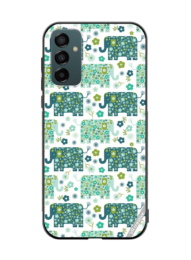 VR CREATIVE Protective Case Cover For Samsung Galaxy M23 Cute Elephant Green Design Multicolour - Image 1