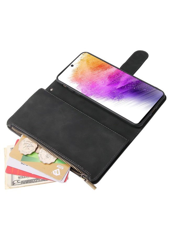 Asuwish Compatible with Samsung Galaxy A73 5G 2022 Wallet Case Tempered Glass Screen Protector and Flip Cover Card Holder Cell Accessories Phone Cases for Gaxaly A 73 G5 Gaxaly 73A S73 Women Men Black - Image 5