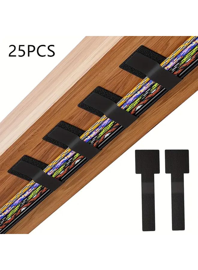 25 Pcs Gray Heavy Duty Self Adhesive Cable Ties Adjustable Straps for Home Office - Image 2
