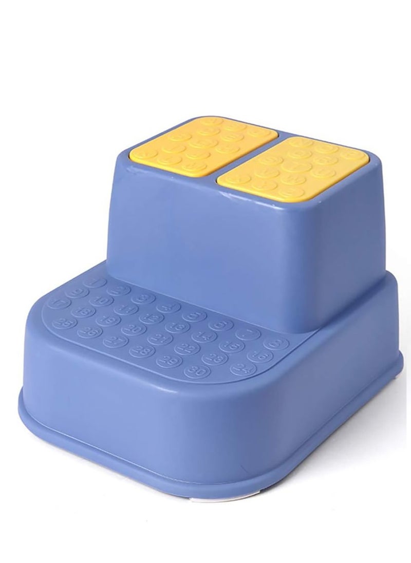 Relex Two Step Kids Step Stools,  Potty Training Stool with Non Slip Feet, Toilet Foot Stool for Bathroom, Sink, Kitchen Blue  - Image 1