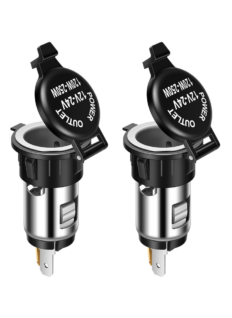 SANMUGEED - 12V 120W Dual Port Car Power Socket Adapter, Heavy-Duty 12V-24V Waterproof Vehicle Outlet Splitter for Car Motorcycle Boat Tractor, Universal 12V DC Charger Plug with ABS Dustproof Cap - Image 1