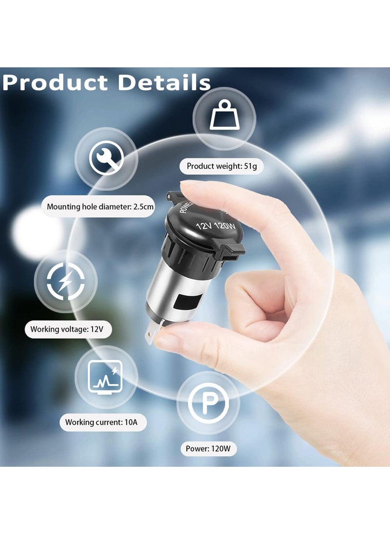 SANMUGEED - 12V 120W Dual Port Car Power Socket Adapter, Heavy-Duty 12V-24V Waterproof Vehicle Outlet Splitter for Car Motorcycle Boat Tractor, Universal 12V DC Charger Plug with ABS Dustproof Cap - Image 1