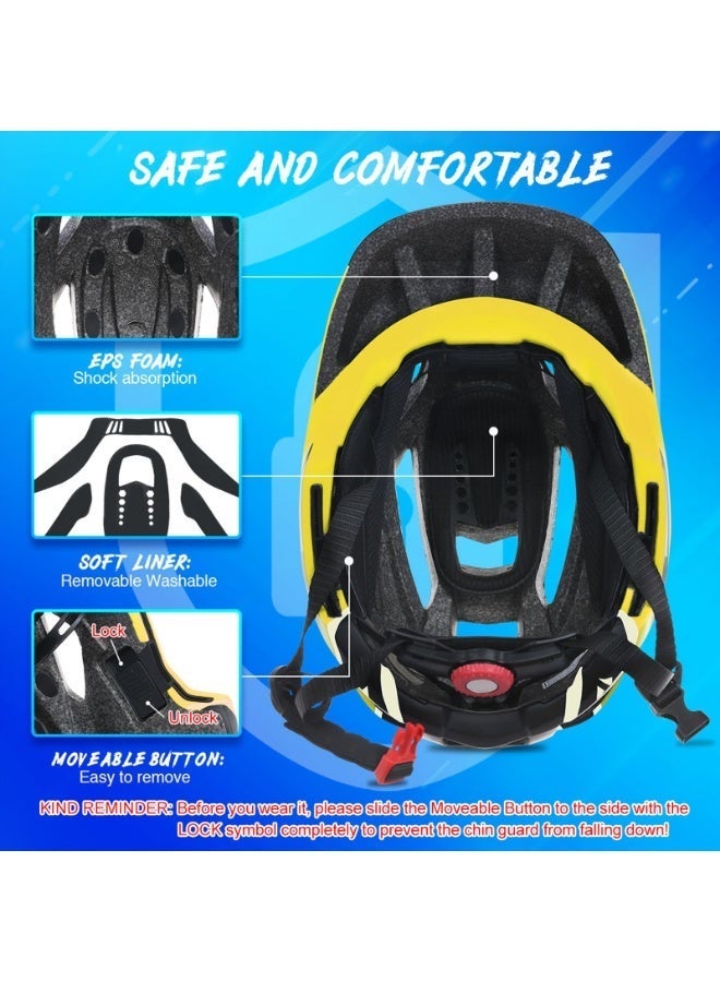 Arabest Kids Bike Helmet Adjustable Detachable Full Face Helmet for Cycling Helmet for Children Bicycle, Skateboard, Scooter, Protective Gear (20.5-22 Inches) - Image 4