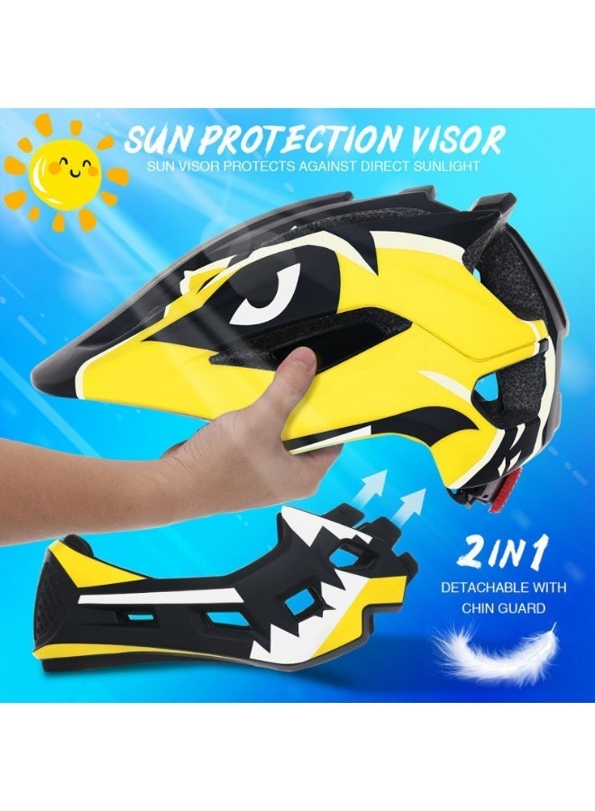 Arabest Kids Bike Helmet Adjustable Detachable Full Face Helmet for Cycling Helmet for Children Bicycle, Skateboard, Scooter, Protective Gear (20.5-22 Inches) - Image 2