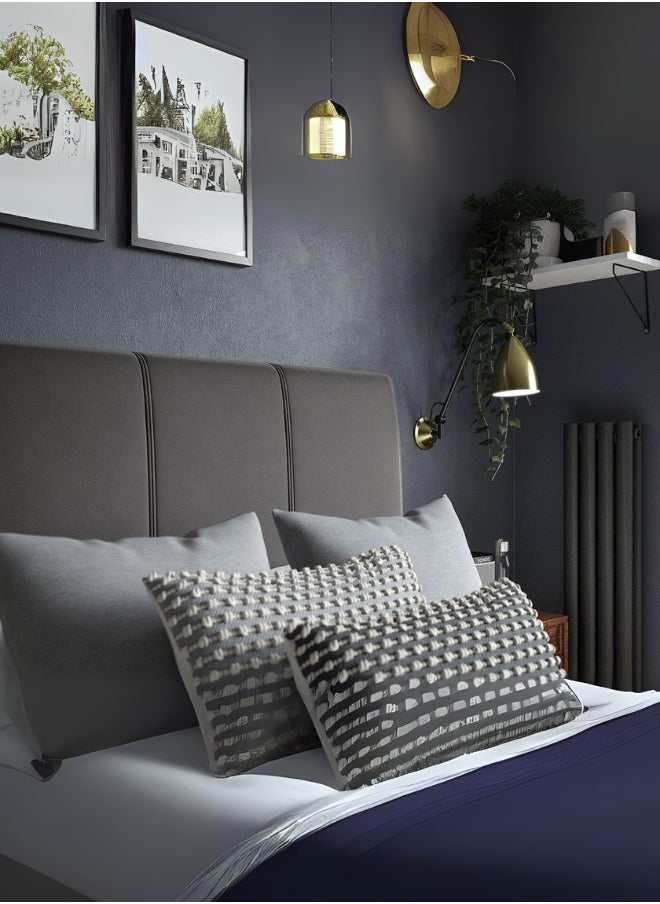 Cloud Nine Upholstered Single Size ( Mattress Size 100 X 200 CM ) Black Color Bed Size 212 W X 108 L CM ( Mattress Sold Separately )