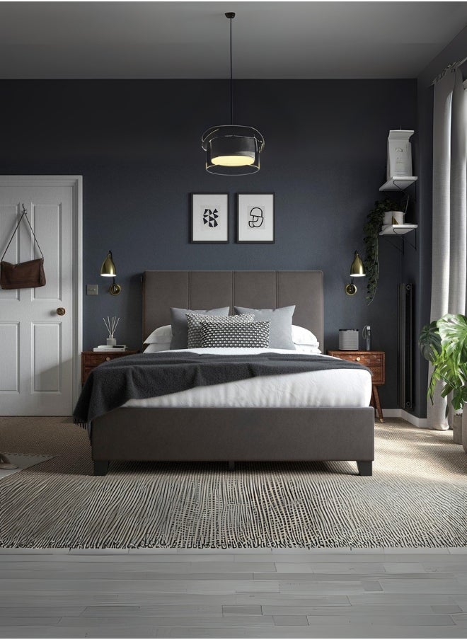 Cloud Nine Upholstered Single Size ( Mattress Size 100 X 200 CM ) Black Color Bed Size 212 W X 108 L CM ( Mattress Sold Separately )