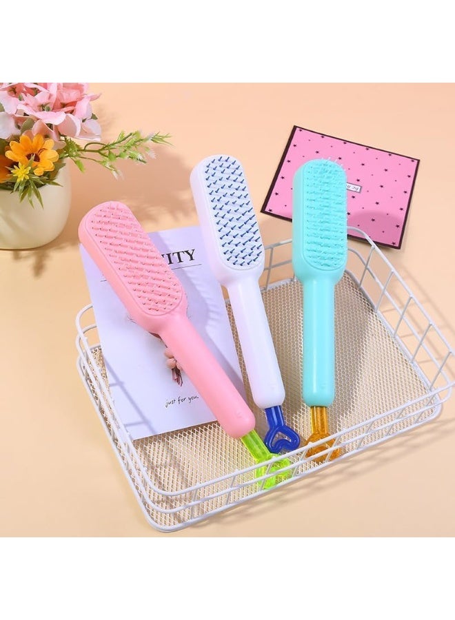 Self Cleaning Hair Brush with Retractable Bristles One Pull Clean Detangling Massage Comb Anti Static Hairbrush for Women Lightweight Travel Size Styling Brush for Long Short Curly Straight Thick and Fine Hair 1 Piece - Image 1
