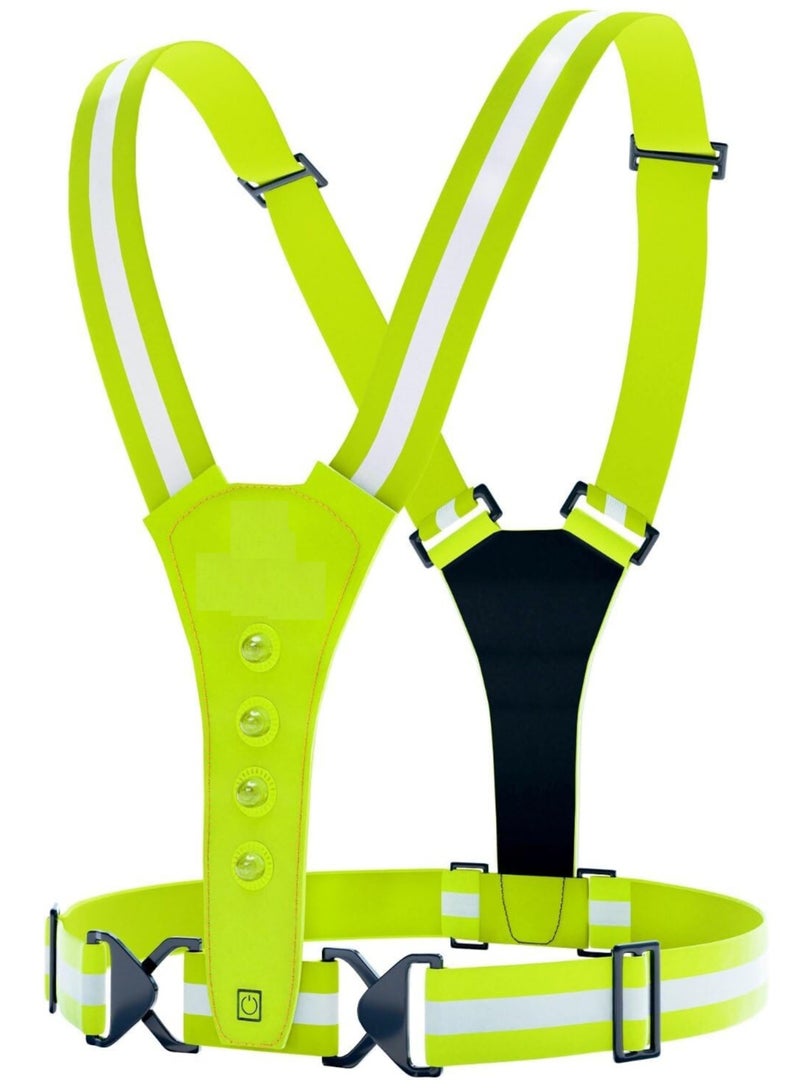 Generic LED Reflective Vest Running Gear 360° High Visibility Running Vest with Adjustable Waist Shoulder  Running Lights for Runners Night Jogging Running Dog Walking Cycling  - Image 1