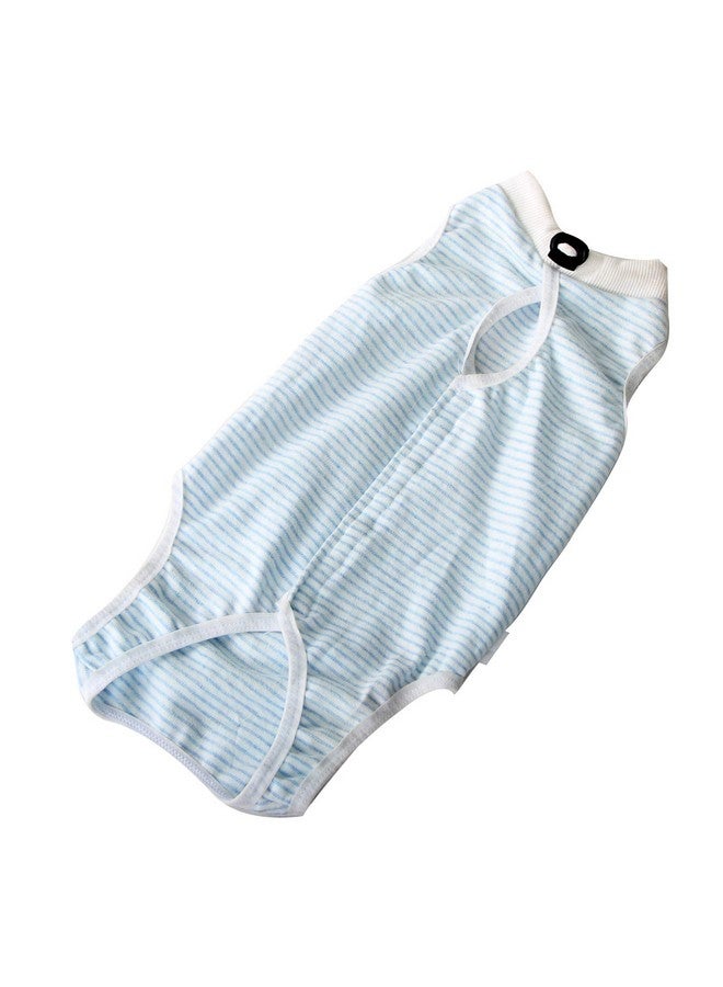 oUUoNNo oUUoNNo Cat Wound Surgery Recovery Suit for Abdominal Wounds or Skin Diseases, After Surgery Wear, Pajama Suit, E-Collar Alternative for Cats (L, Stripe Blue)  - Image 5