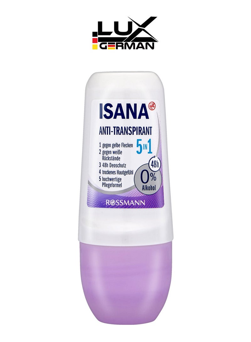 ISANA Anti-perspirant roll-on invisible 5in1 150 ml - Image 1