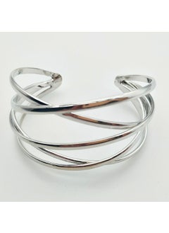 Generic European American Hot Selling Unique Metal C- shaped Bracelet Vintage Hollow Design Hand Wrist Jewelry White K 