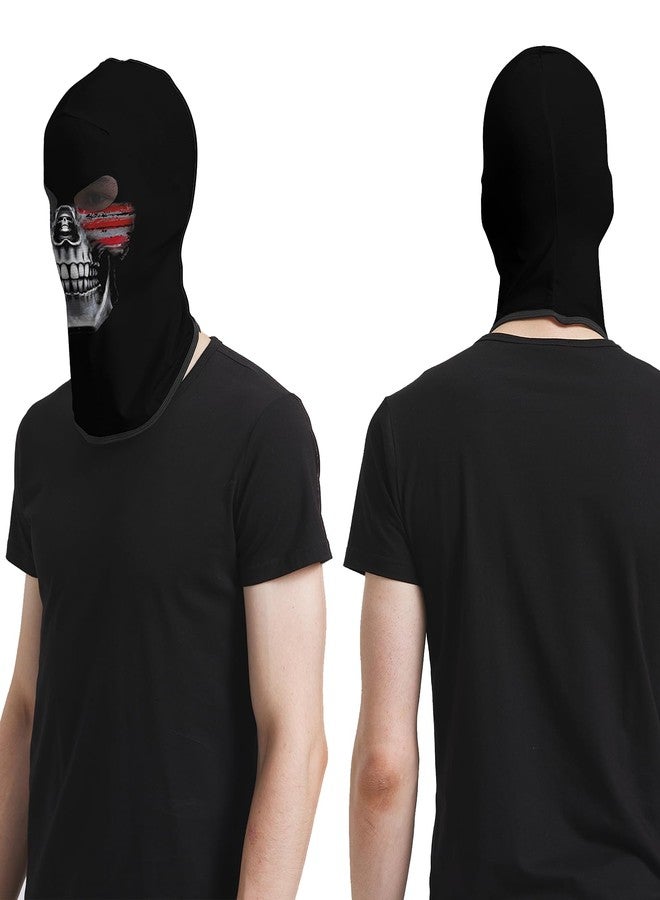 أوباكل قناع جمجمة أوباكل، قناع وجه كامل للهالوين، قناع بالاكلافا مخيف (وجه عليه علم جمجمة) - Image 3