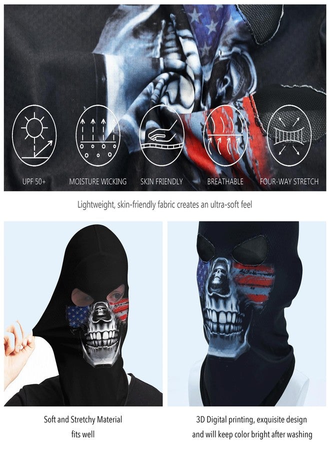 أوباكل قناع جمجمة أوباكل، قناع وجه كامل للهالوين، قناع بالاكلافا مخيف (وجه عليه علم جمجمة) - Image 2