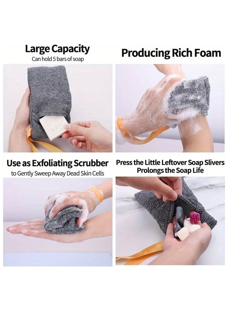 Ucanbe 6-Pack Exfoliating Soap Saver Pouches, Mesh Soap Scrubbers with Hanging Rope, Foaming Bath Soap Nets for Shower, Skin Exfoliation & Soap Preservation  - Image 5