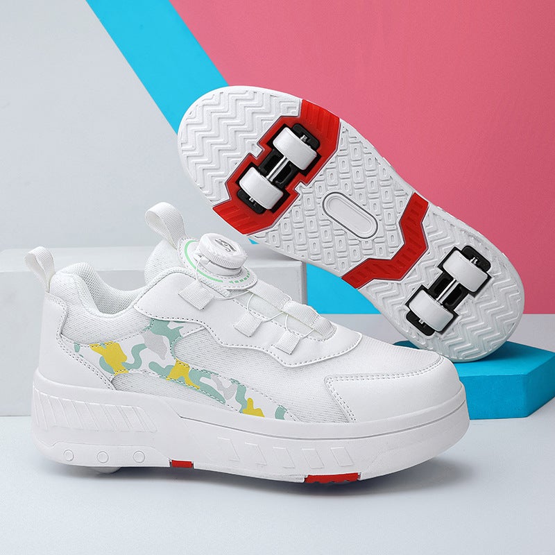Kidsren'S Heelys Shoes Four-Wheel Breathable Led Light-Emitting Shoes For Boys And Girls Outdoor Sports Skates Cheap - Image 1