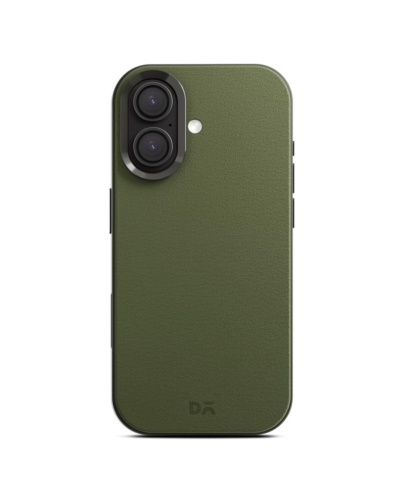 DailyObjects Leatherite Case for iPhone 16 Plus Compatible with Mag-Safe Wireless Charging | Green-Olive Hybrid Magnetic Back Cover - Image 1