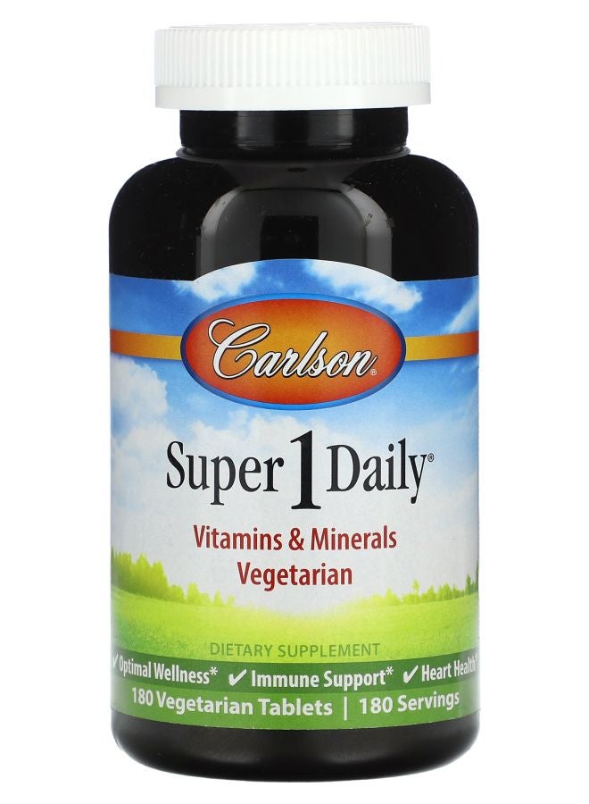 Carlson أقراص سوبر 1 اليومية 180 نباتية - Image 1