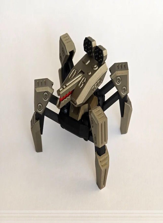 3D Craft Mechanical Robot Spider Model Kit, Military Grey, Articulated Design, Figure Toy - Image 1