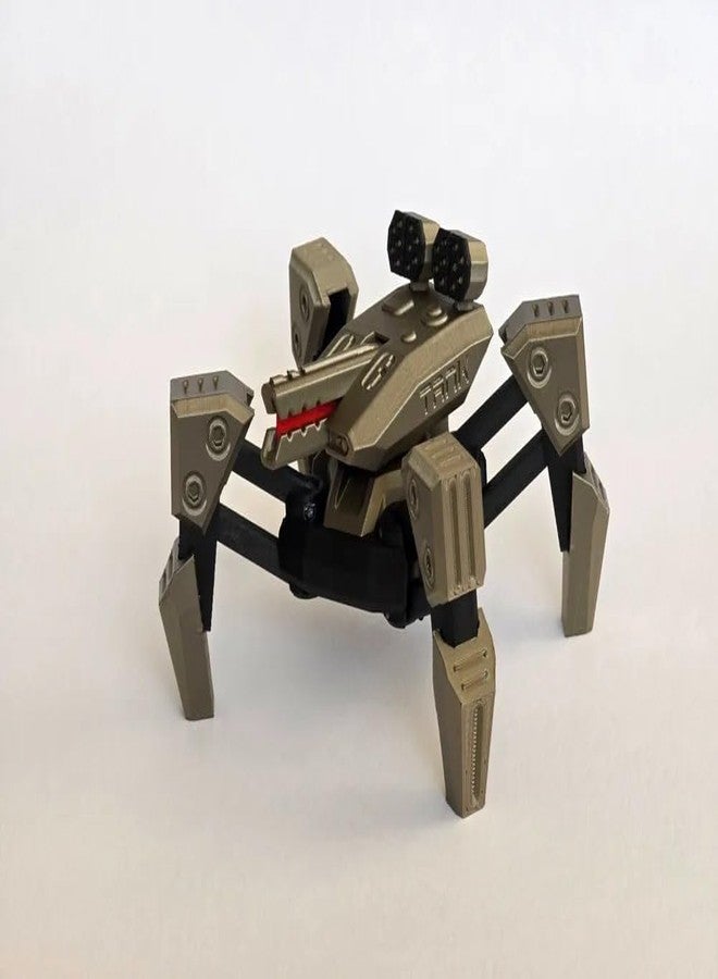 3D Craft Mechanical Robot Spider Model Kit, Military Grey, Articulated Design, Figure Toy - Image 3