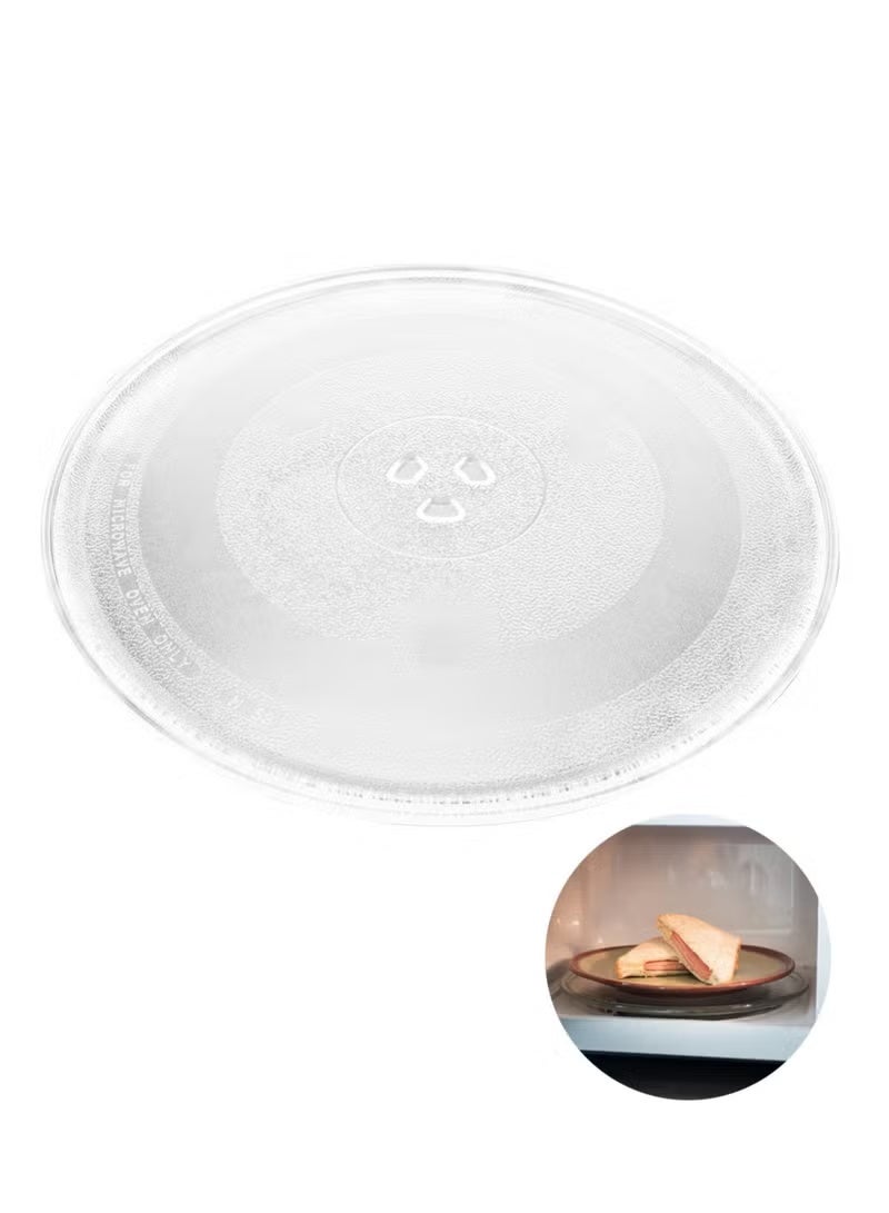 WALALLA 24.5 cm Microwave Oven Glass Plate Replacement, Round Turntable Tray Replacement for Microwave Oven, Durable Heat Resistant Glass Plate for Kitchen Use - Image 1
