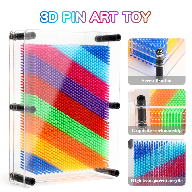 ENJSD 3D Pin Art Sensory Toys for Kids 5-7, Pin Art Board Impression Sensory Toys for Kids with Autism, Autism Gifts for Autistic Children Age 3, 4, 5, 6, 7, 8, 9, 10+ Years Old Boys Girls - Image 2