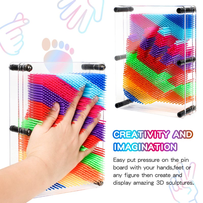 ENJSD 3D Pin Art Sensory Toys for Kids 5-7, Pin Art Board Impression Sensory Toys for Kids with Autism, Autism Gifts for Autistic Children Age 3, 4, 5, 6, 7, 8, 9, 10+ Years Old Boys Girls - Image 5