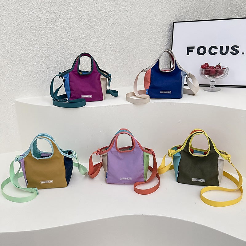 Multicolor Nylon Bucket Bag for Women - Image 4