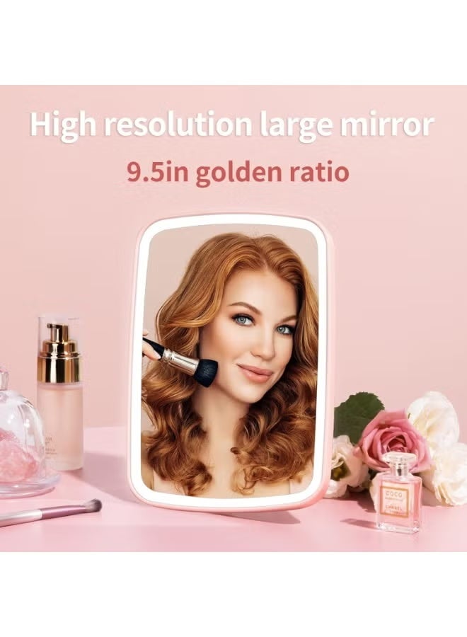 NAMA Mirror with light, 3 color modes, adjustable brightness, lighted mirror, easy to carry, lightweight, rechargeable, makeup mirror, portable, multicolor - Image 1