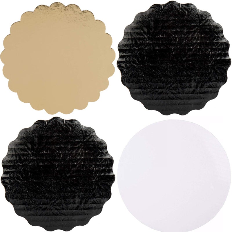 The Baker Celebrations The Baker Celebrations Combo Pack 6 inches Cake Circle Boards Black White Gold 30 