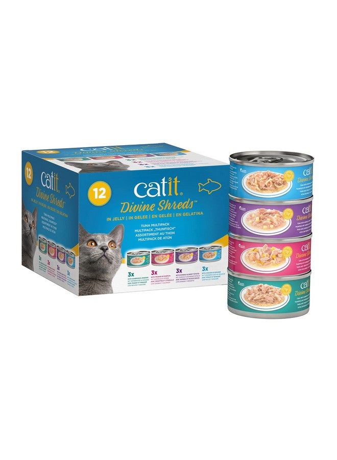 Catit Divine Shreds in Jelly, Premium Wet Cat Food, Tuna Multipack