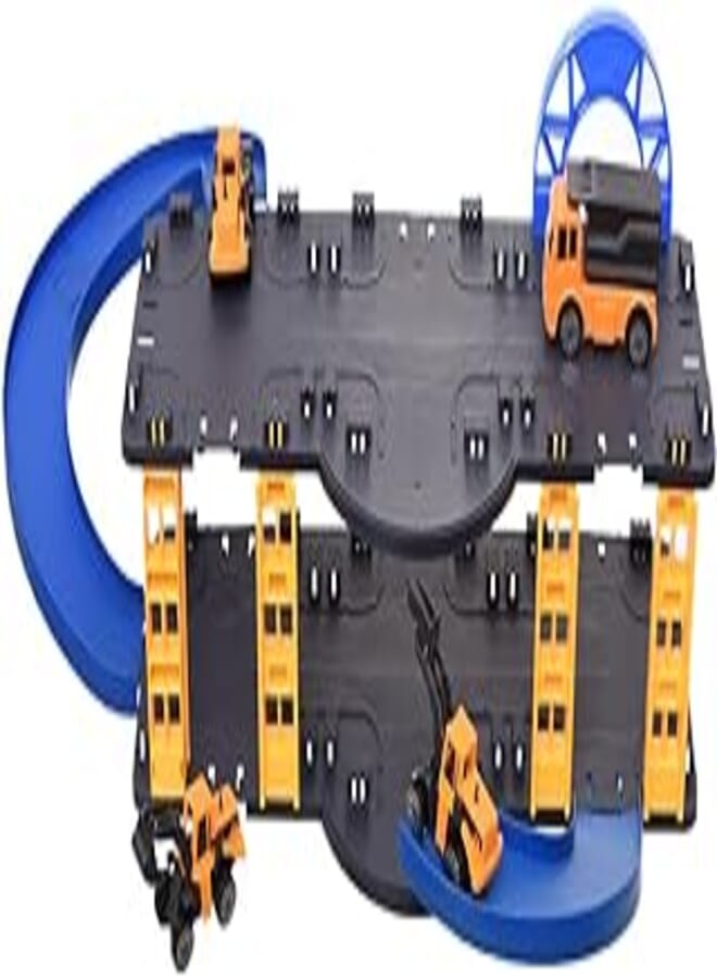 Parking Lot Engineering Car Blockes With Four Truck Help Develop Intelligence And Improve Hand On Ability For Kids Set Of 70 Pieces - Multi Color