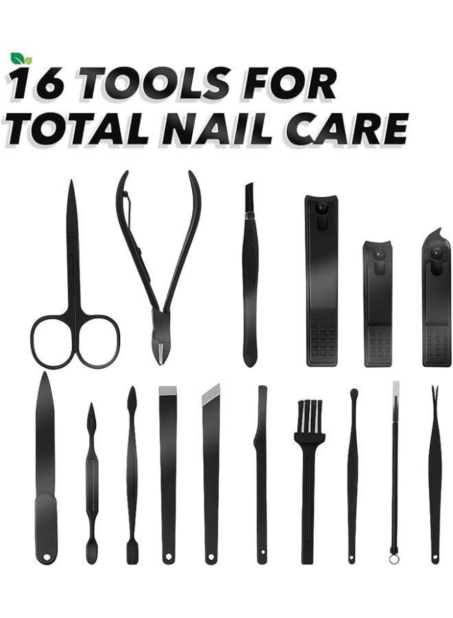 Sky-Touch Nail Clipper Set 16pcs, Manicure Set Stainless Steel Professional Nail Clippers Pedicure Tools For Hand Foot & Face Care Gift For Men Women Friends And Parents - Image 3