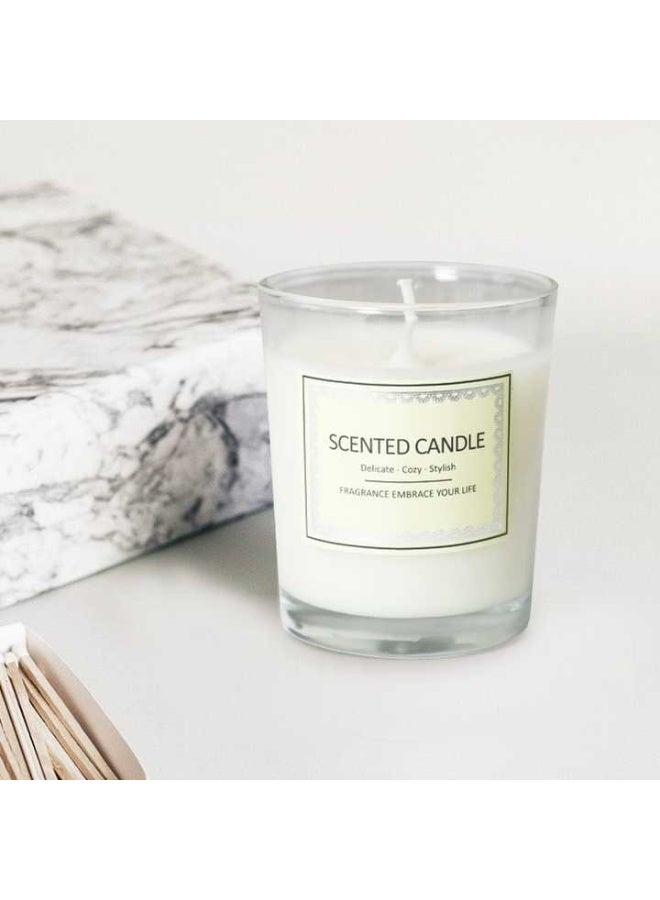 شمعة معطرة - شمعة علاجية بالزيوت العطرية - الكمثرى الإنجليزية والفريزيا - 50 جرامًا، شمعة طويلة الأمد بدون دخان لأعياد الميلاد والمنتجعات الصحية والمنزل والاسترخاء والهدايا