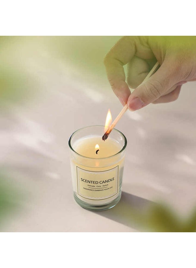 شمعة معطرة - شمعة علاجية بالزيوت العطرية - الكمثرى الإنجليزية والفريزيا - 50 جرامًا، شمعة طويلة الأمد بدون دخان لأعياد الميلاد والمنتجعات الصحية والمنزل والاسترخاء والهدايا