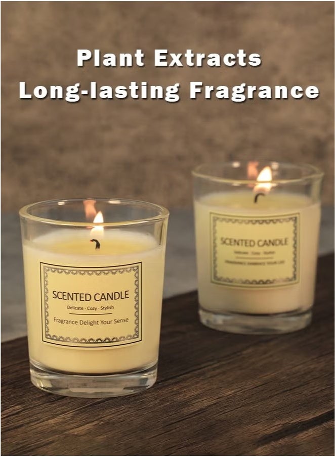 شمعة معطرة - شمعة علاجية بالزيوت العطرية - الكمثرى الإنجليزية والفريزيا - 50 جرامًا، شمعة طويلة الأمد بدون دخان لأعياد الميلاد والمنتجعات الصحية والمنزل والاسترخاء والهدايا