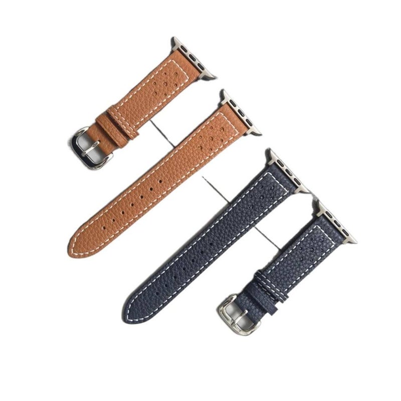 Samsung s10 Leather Compatible with Apple Watch Smartwatch Band for daily smartwatch wear and replacement strap Green On The Go Use Work Use - Image 4