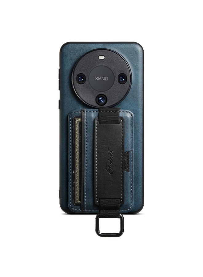 Suteni Case For Huawei Mate 60 Pro+ H13 Card Wallet Wrist Strap Holder PU Phone Case - Image 1
