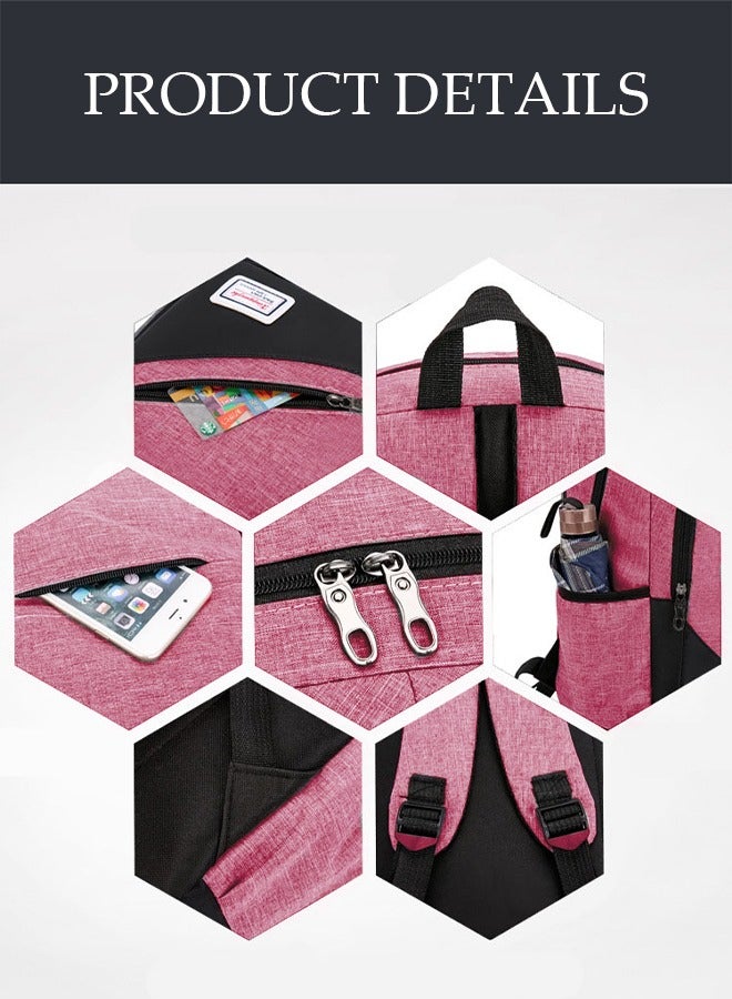 3Pcs/set Casual Women Backpack Canvas Book Bags School Back Bags for Teenage Girls Composite bag, One Size - Image 5