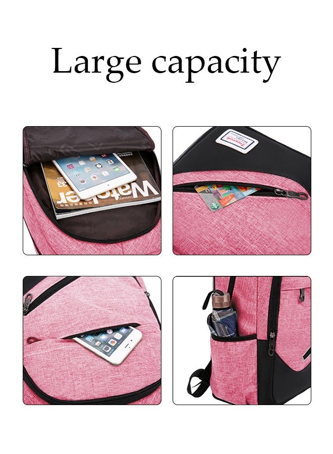 3Pcs/set Casual Women Backpack Canvas Book Bags School Back Bags for Teenage Girls Composite bag, One Size - Image 4