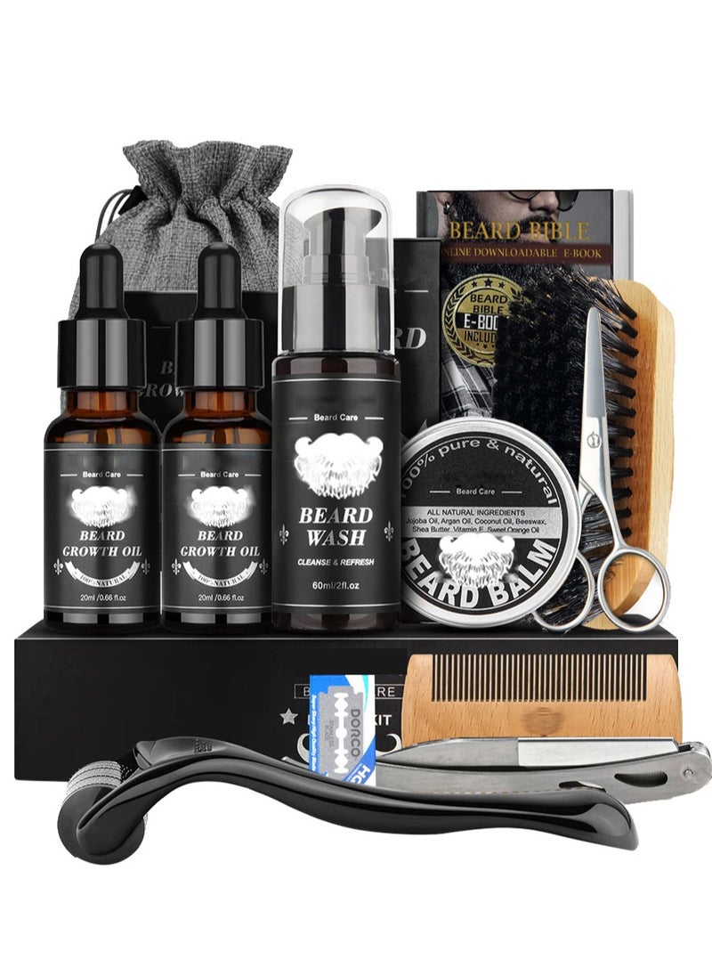 Beard Growth Kit for Men, Beard & Mustache Facial Hair Growth Roller Kit, Beard Growth Oil, Beard Balm, Beard Roller, Beard Comb,Storage Bag, Birthday Gifts for Men - pzsku/Z12ADB510E44878E4CCD0Z/45/_/1736682551/374ffd32-d487-45af-8f8f-41d33ab05850