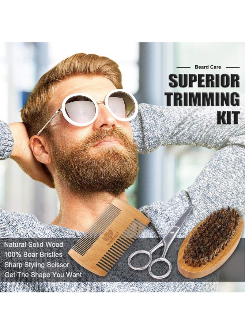 Generic - Beard Growth Kit for Men, Beard & Mustache Facial Hair Growth Roller Kit, Beard Growth Oil, Beard Balm, Beard Roller, Beard Comb,Storage Bag, Birthday Gifts for Men - Image 1