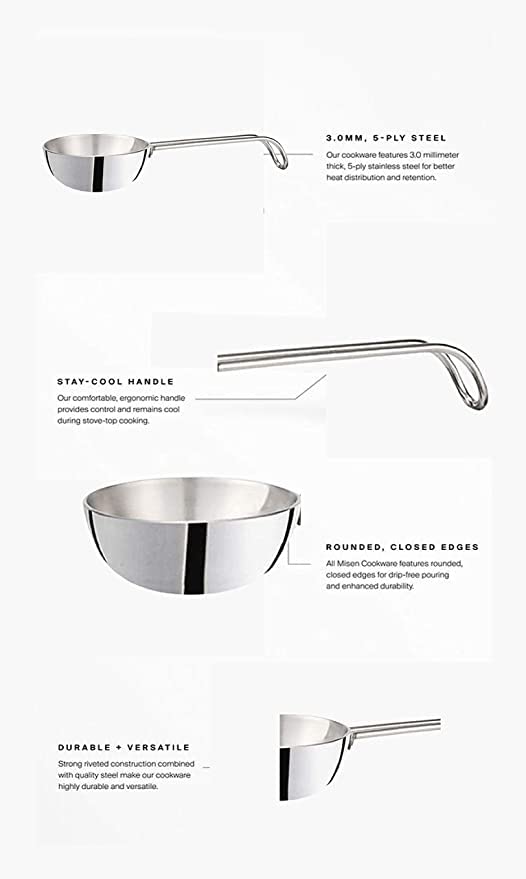 eHomeA2Z SteelToned Tadka pan with Long Handle Spice Roasting Tadka Pan Stainless Steel Tadka Frying Pan Spice Heating Pan Thickness 3 mm Capacity 300 ml 1 - Image 2
