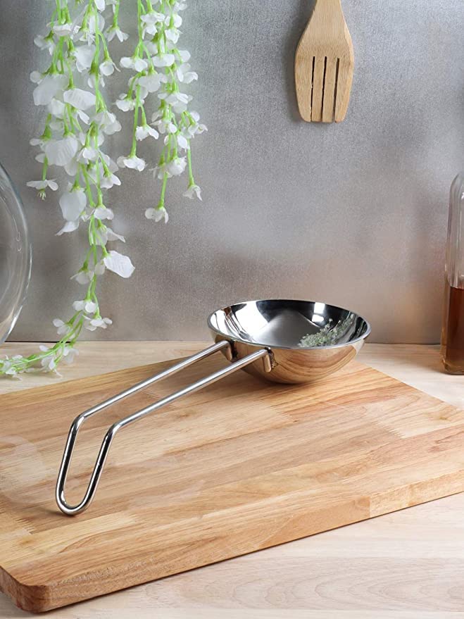 eHomeA2Z SteelToned Tadka pan with Long Handle Spice Roasting Tadka Pan Stainless Steel Tadka Frying Pan Spice Heating Pan Thickness 3 mm Capacity 300 ml 1 - Image 1